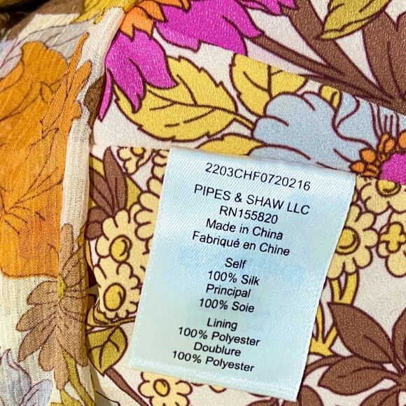 Veronica Beard Alannah Silk Floral Stone Multi Ruched Maxi Dress Size 8 - Picture 11 of 12